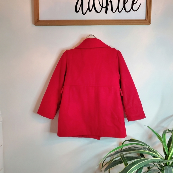 NWOT Old Navy Toddler Button-Up Peacoat In Red 4T - Picture 4 of 13